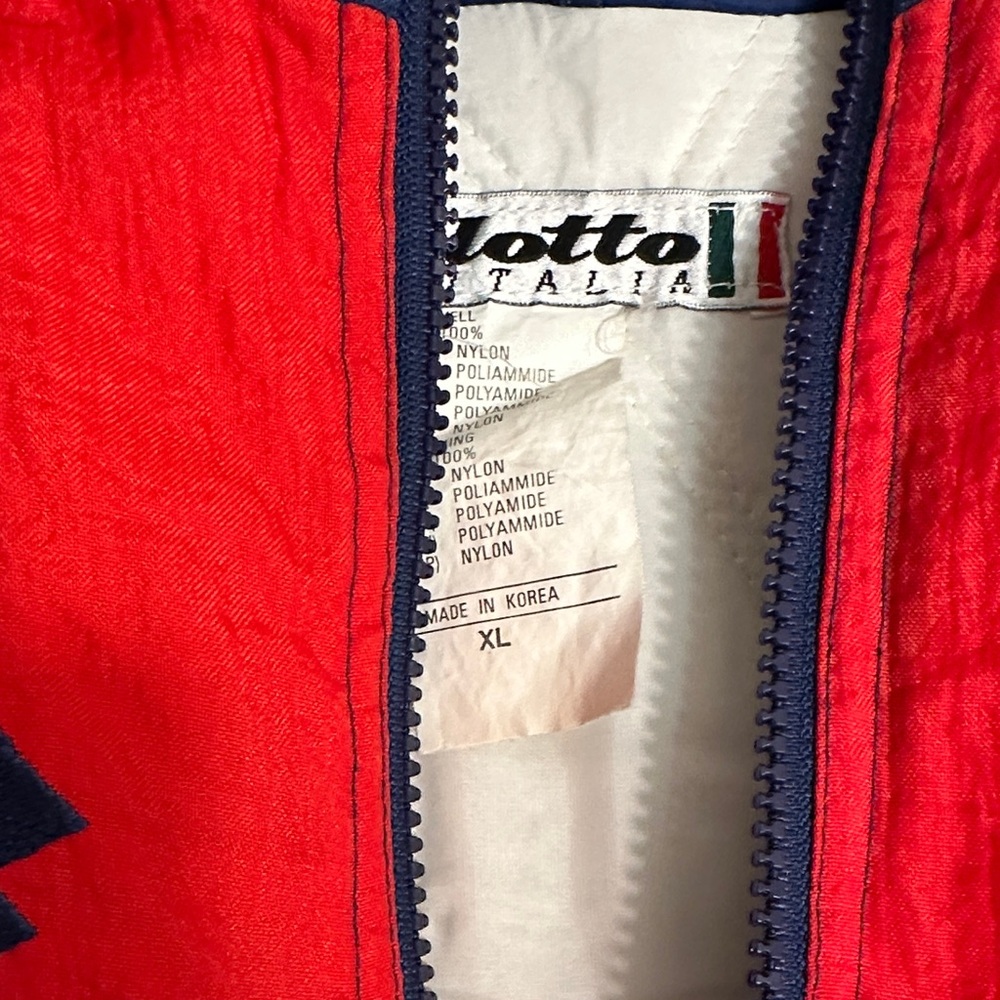 Lotto Red and Blue Insulated Windbreaker Jacket Men’s sz XL - Picture 2 of 7